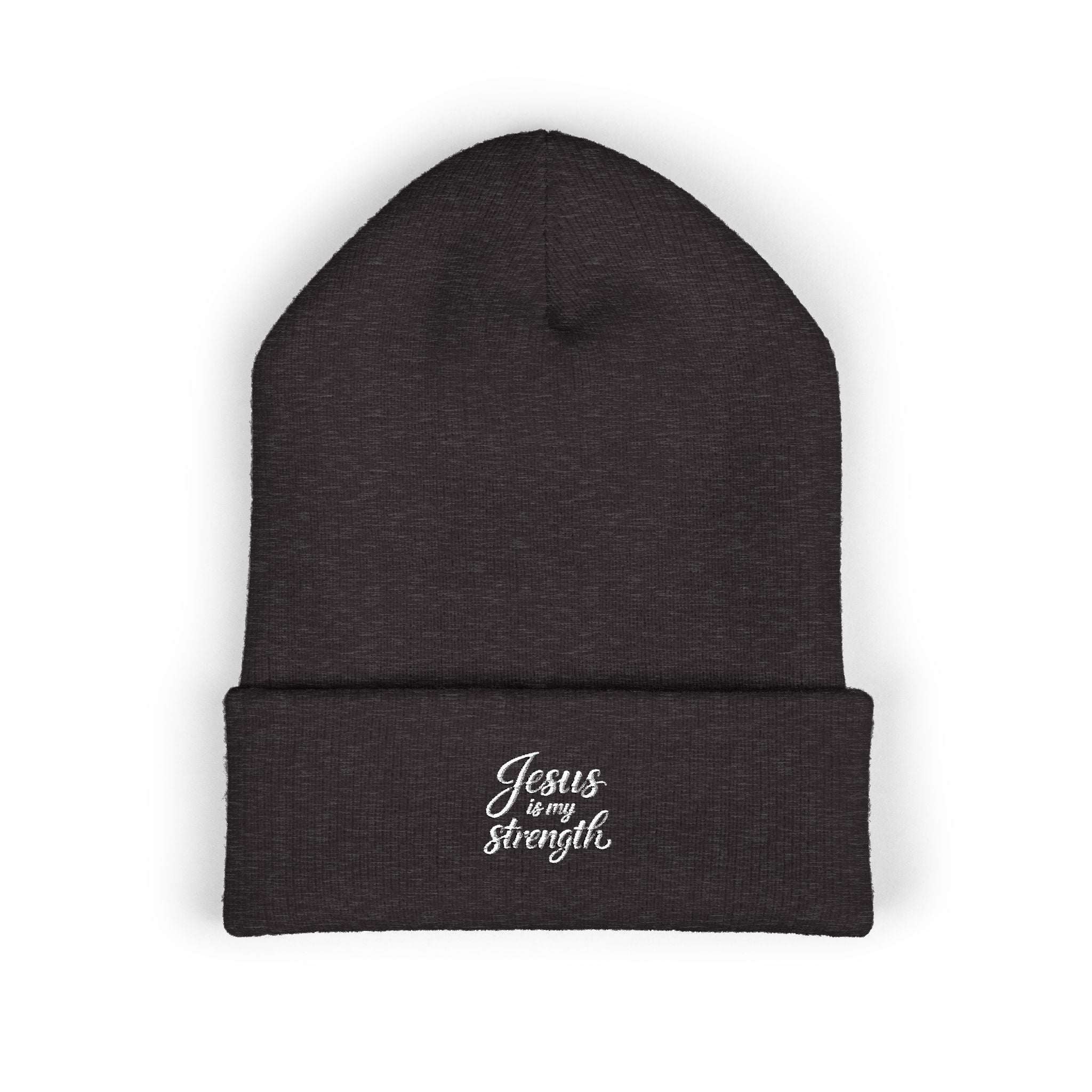 Embroidered Classic Cuffed Beanie — Minimal Script Logo