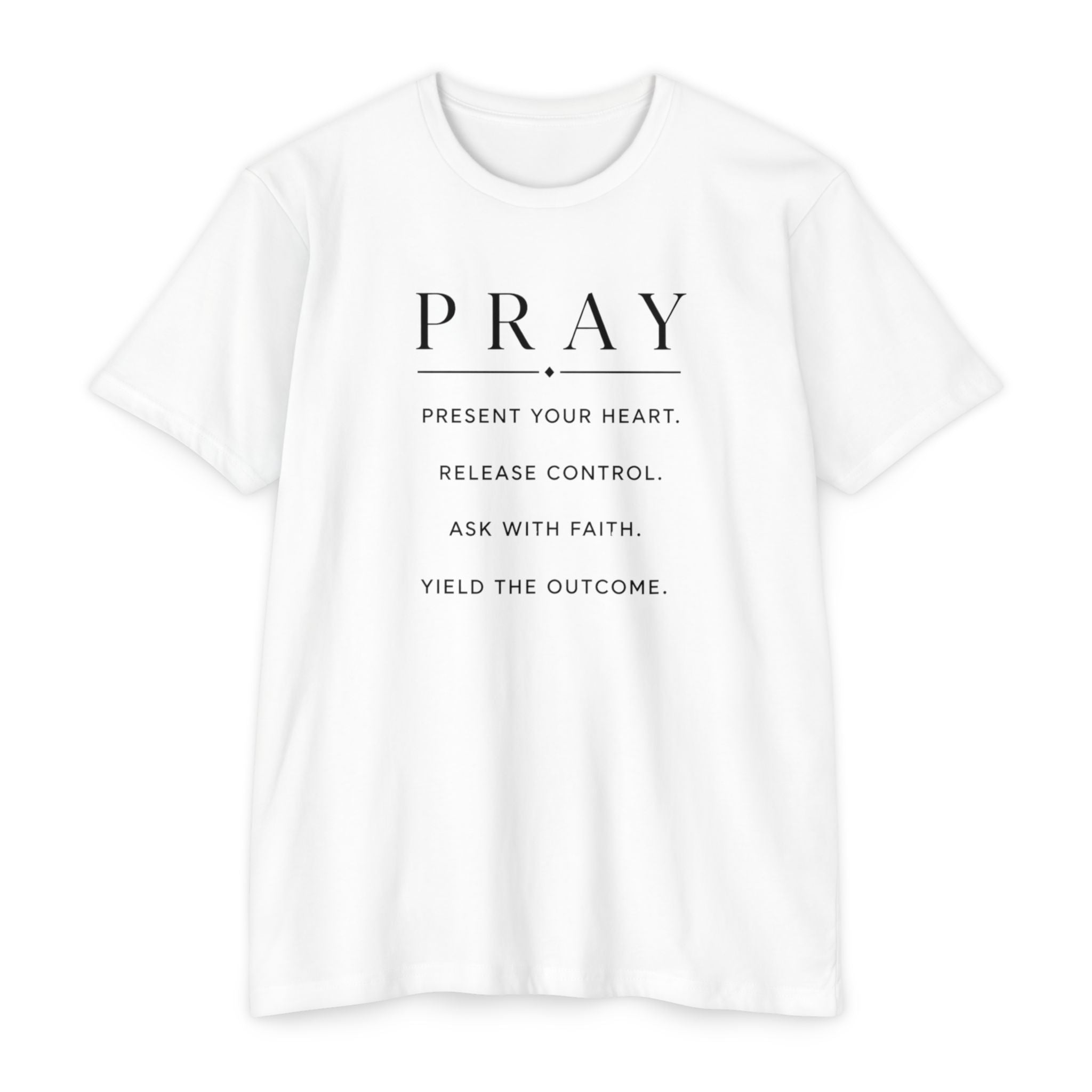 Womens "PRAY" inspirational text T-Shirt |