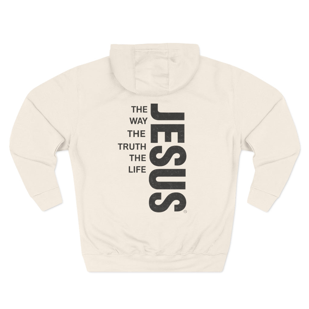 Jesus Vertical Text Hoodie — The Way The Truth The Life Christian Hoodie