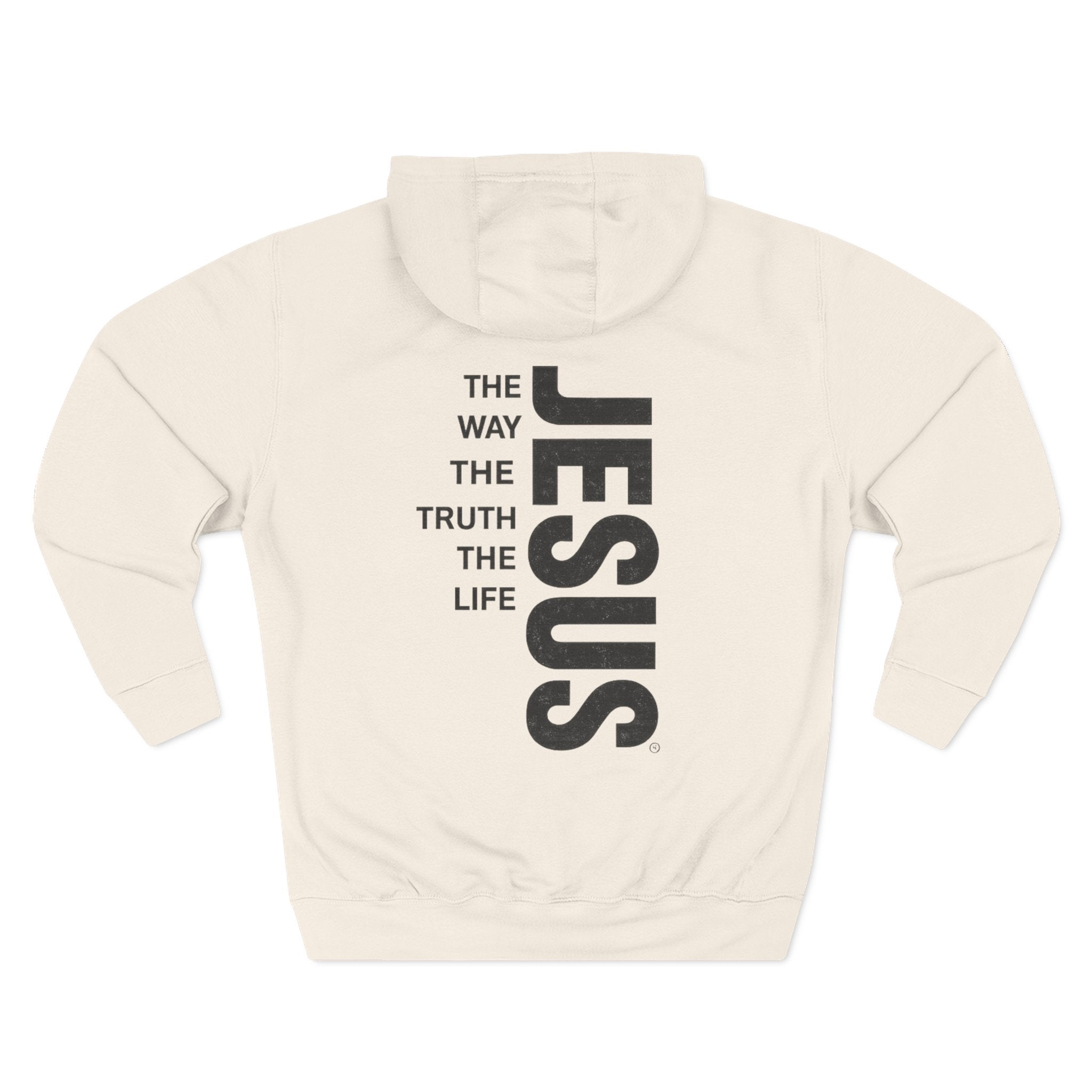 Jesus Vertical Text Hoodie — The Way The Truth The Life Christian Hoodie