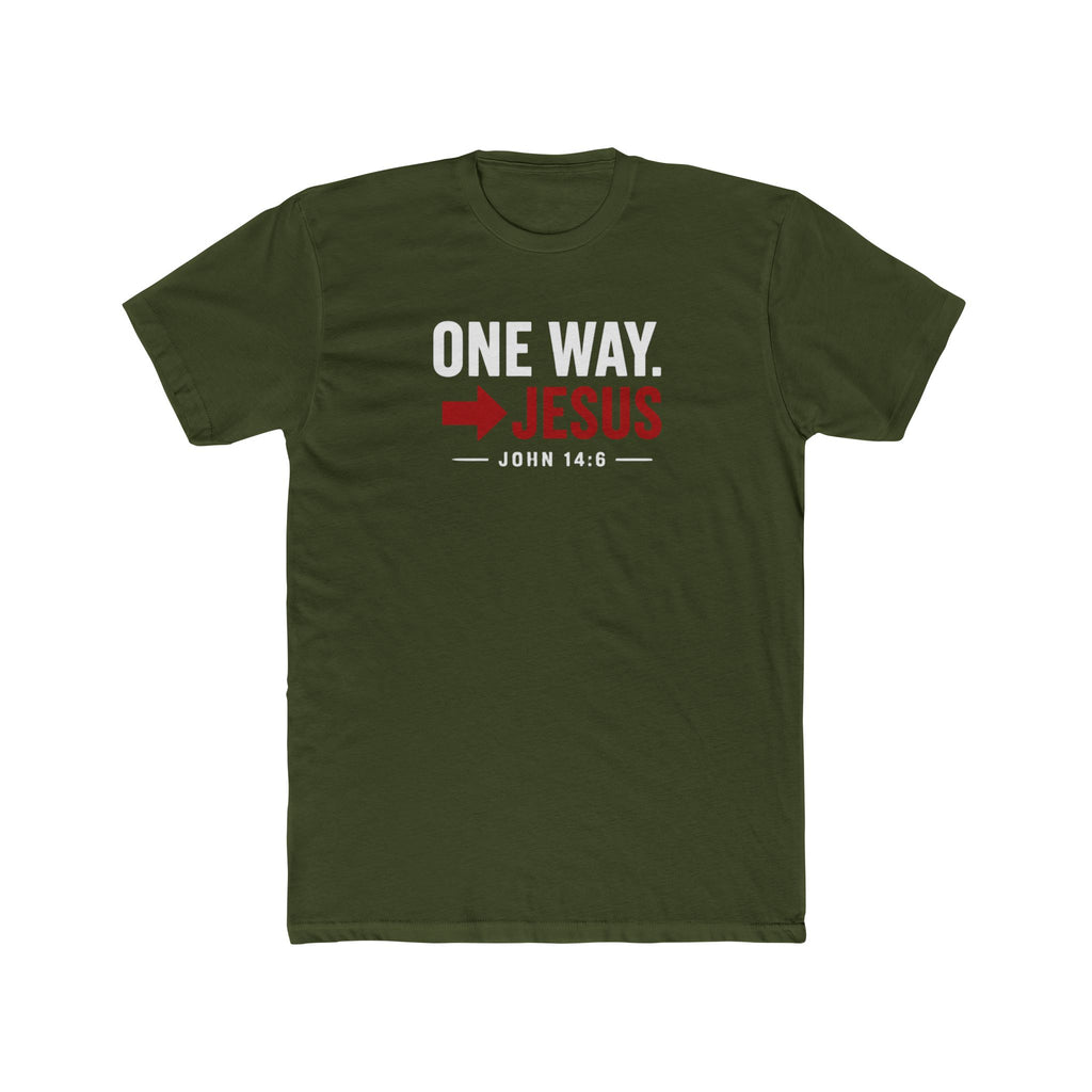 Mens One Way → Jesus T-Shirt — Christian Faith Graphic Tee