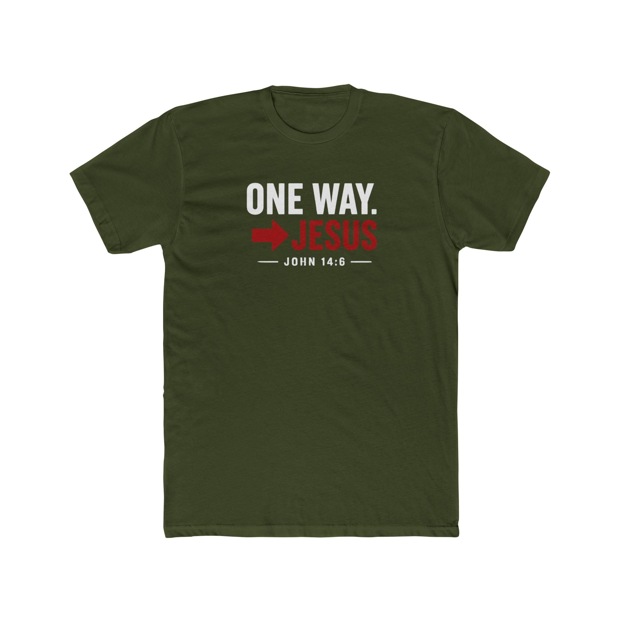 Mens One Way → Jesus T-Shirt — Christian Faith Graphic Tee
