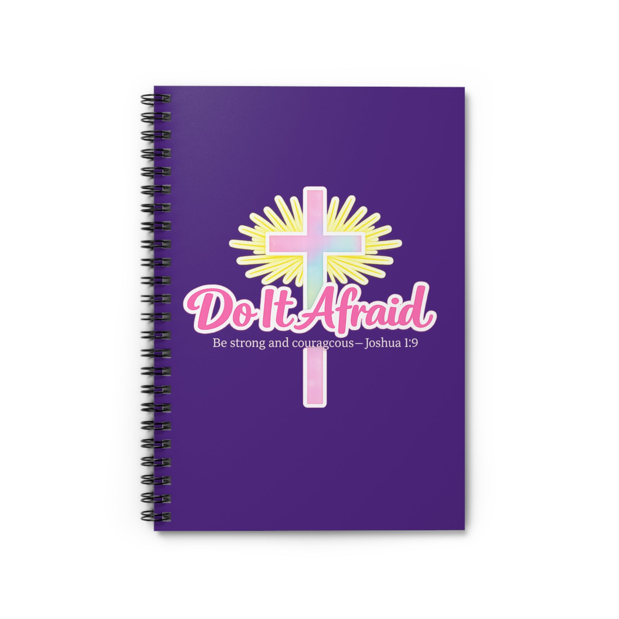 Spiral Notebook — "Do It Afraid" Christian Journal (Joshua 1:9)