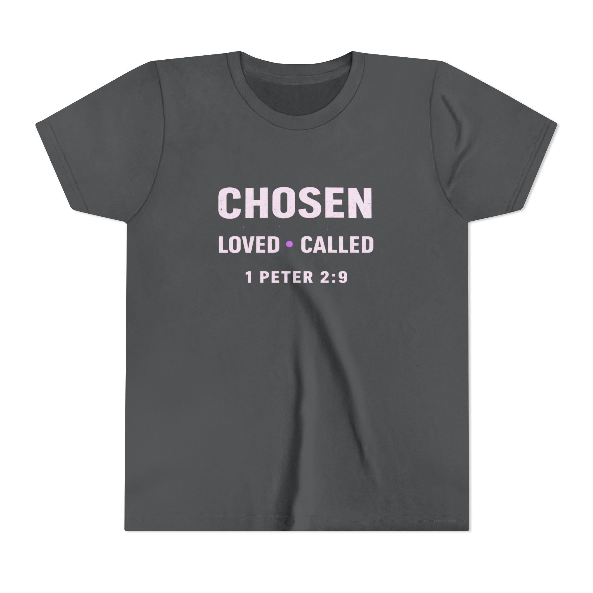 Girls Youth Tee - "CHOSEN Loved • Called" 1 Peter 2:9 Christian Faith Shirt