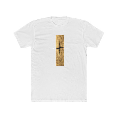 Cracked Gold Bar Tee | Minimal Abstract Vertical Design