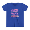 Girls Youth Tee — "Jesus Is The Way" Christian Kids T-Shirt (John 14:6)