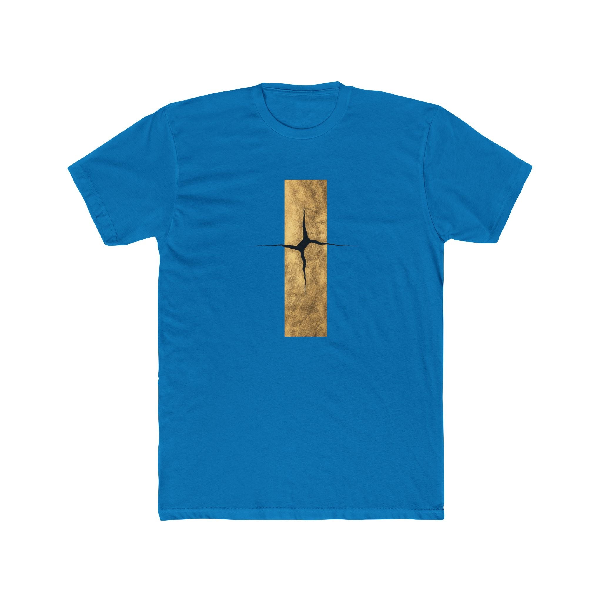 Cracked Gold Bar Tee | Minimal Abstract Vertical Design
