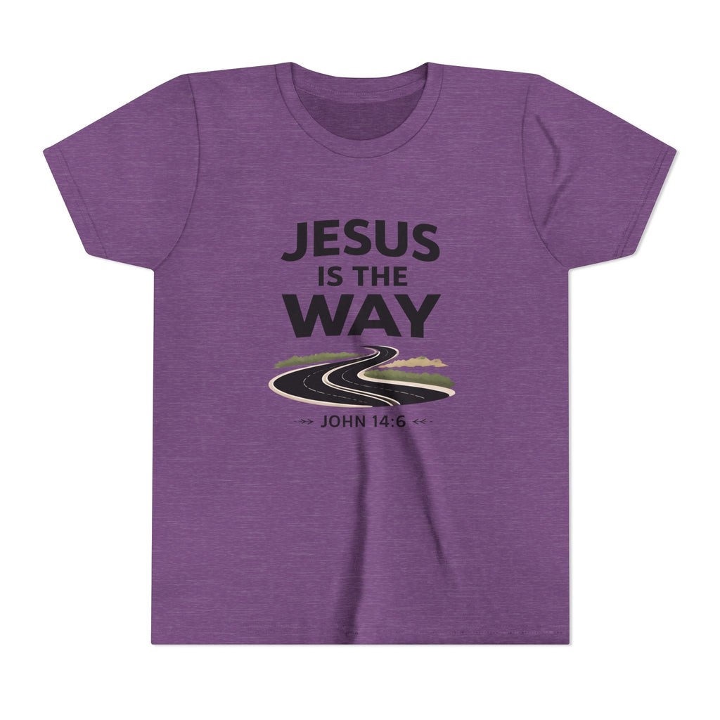 Boys Youth Tee — "Jesus Is The Way" Christian Graphic Shirt (John 14:6)