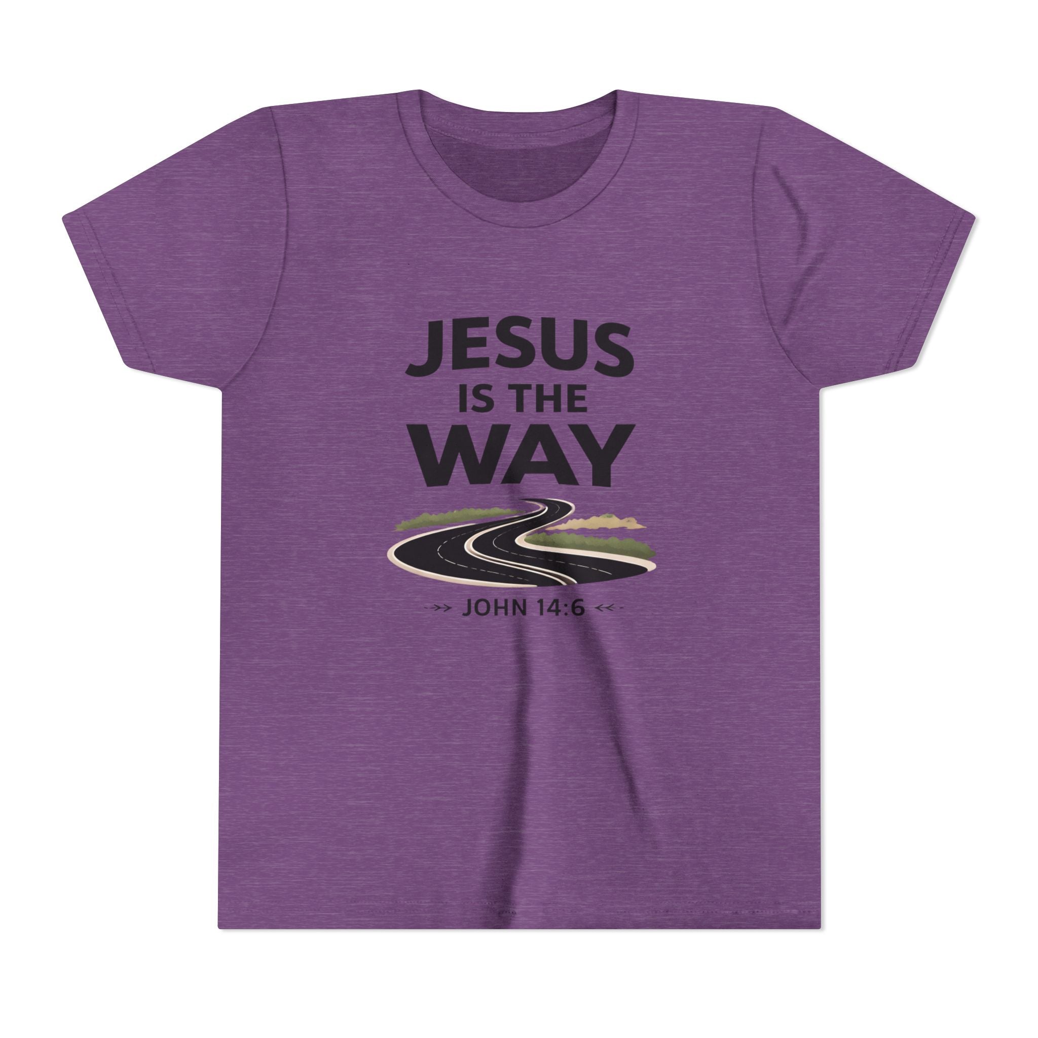 Boys Youth Tee — "Jesus Is The Way" Christian Graphic Shirt (John 14:6)