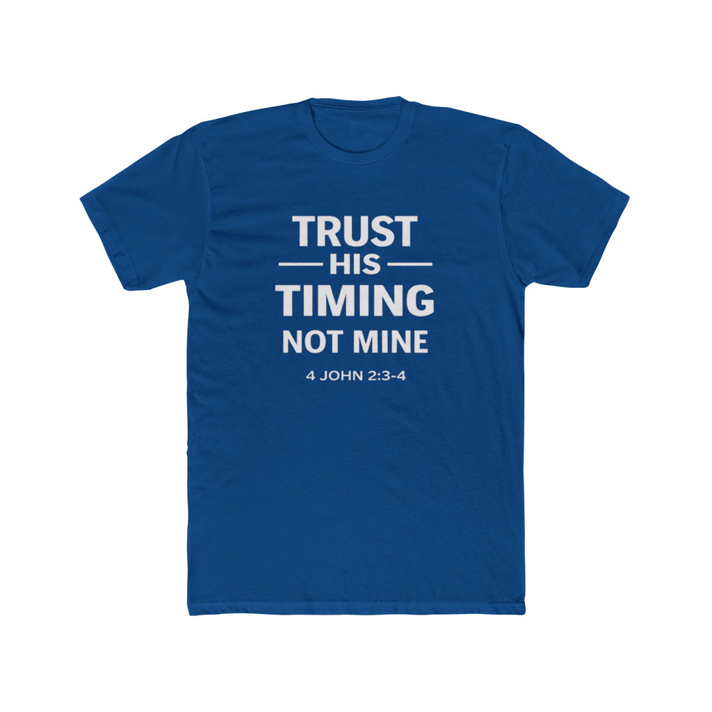 Mens "Trust His Timing Not Mine" Christian T‑Shirt