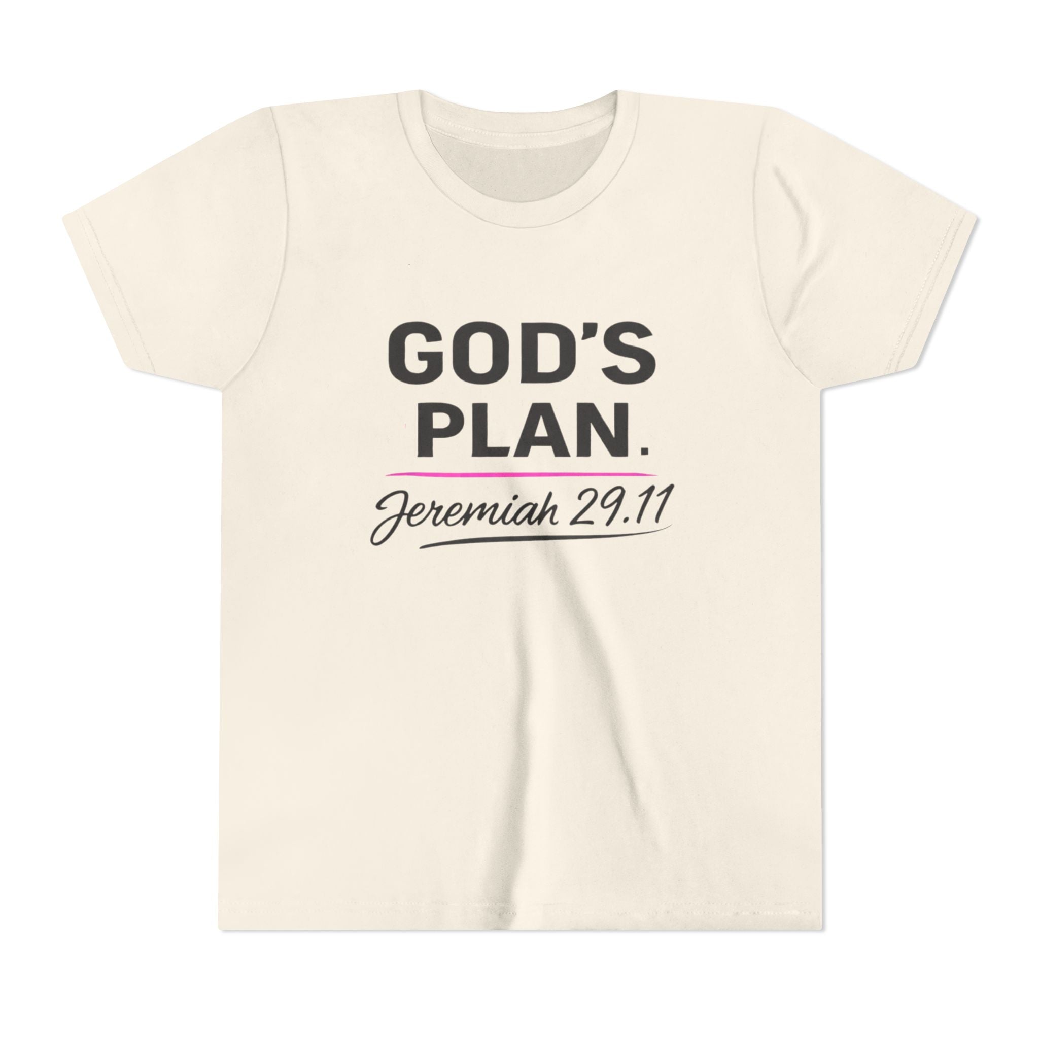 Girls Youth Tee — "God's Plan" Jeremiah 29:11 Christian Faith T-shirt