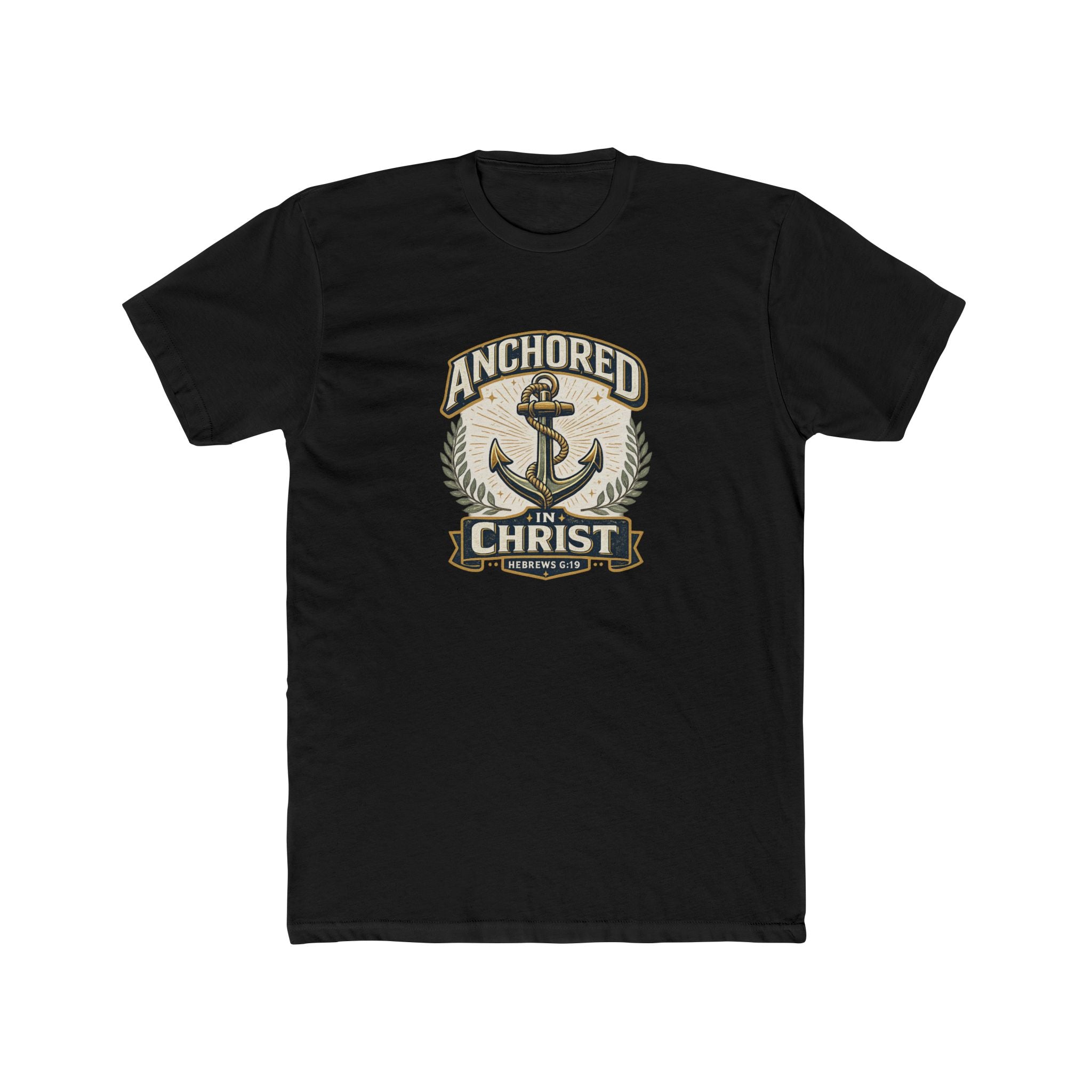 Mens Anchored In Christ Christian T-shirt Faith Inspired| Wearing your Faith