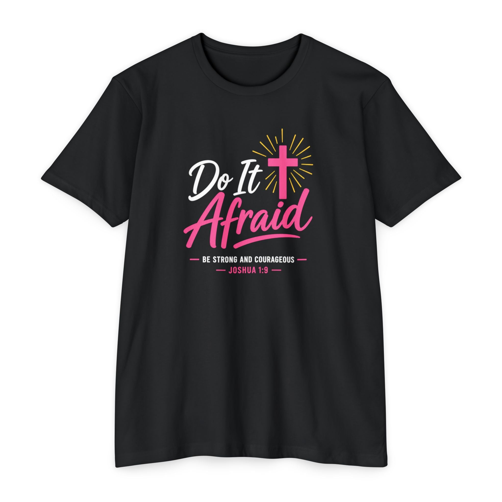 Womens "Do It Afraid" Cross T-Shirt | Inspirational Christian Faith Shirt