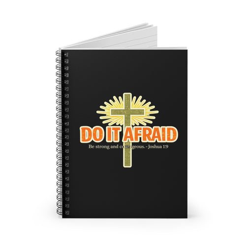 Christian Spiral Notebook — "Do It Afraid" Inspirational Journal (Joshua 1:9)