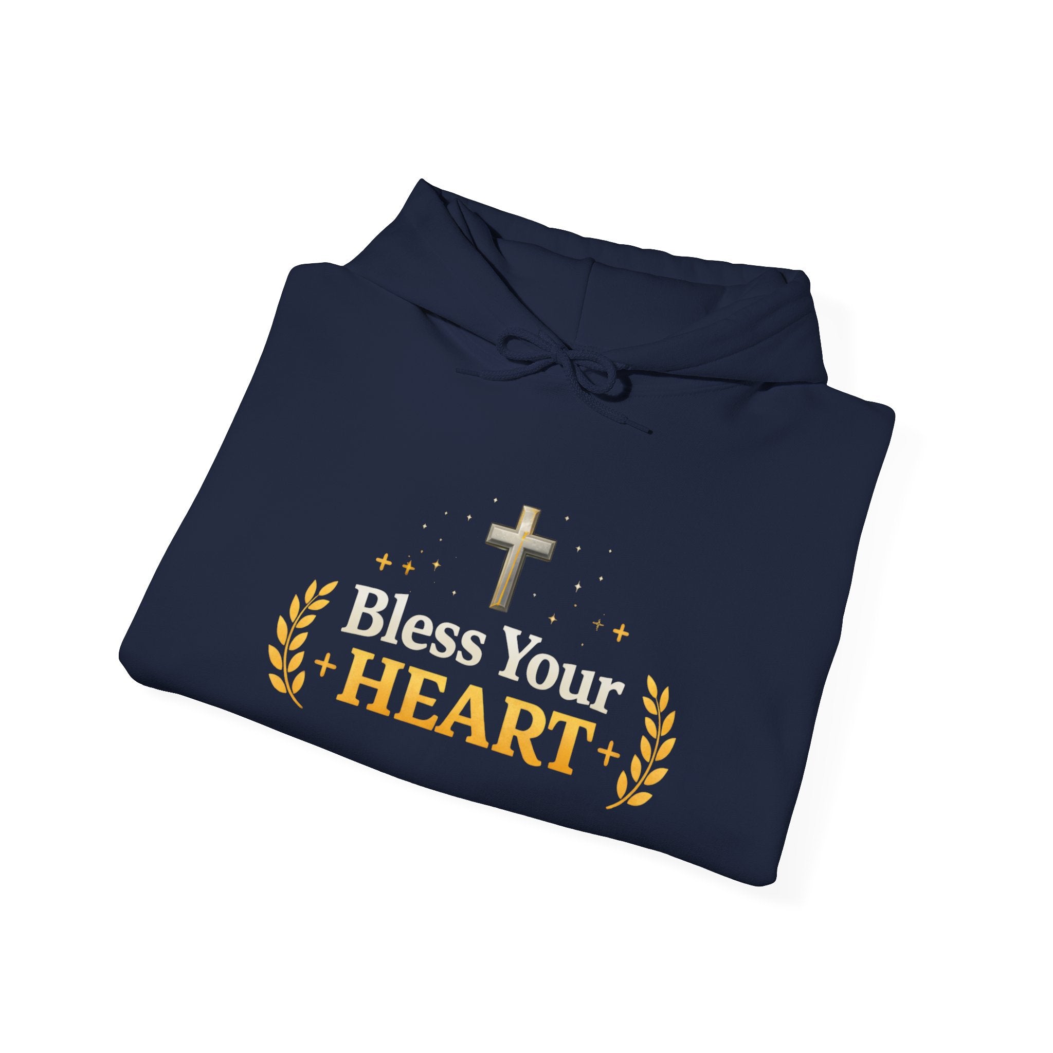 Womens Bless Your Heart Hoodie  Christian Cross Faith Pullover