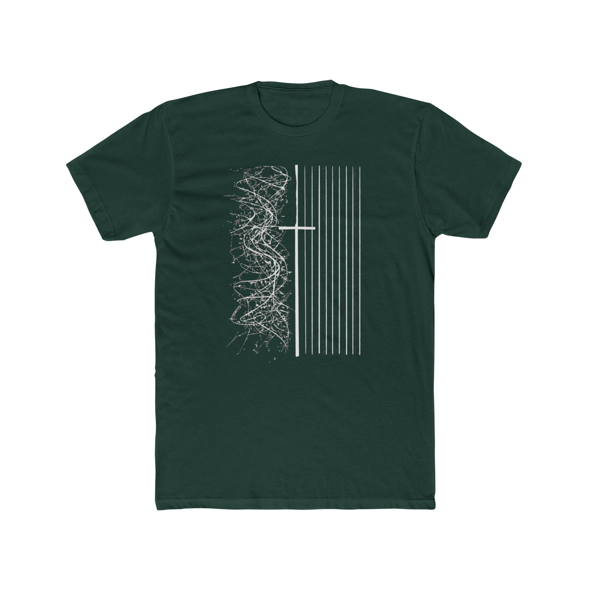 Floral Skull Flag Tee | Grunge American Flag T-Shirt, Vertical Skull & Flowers Design