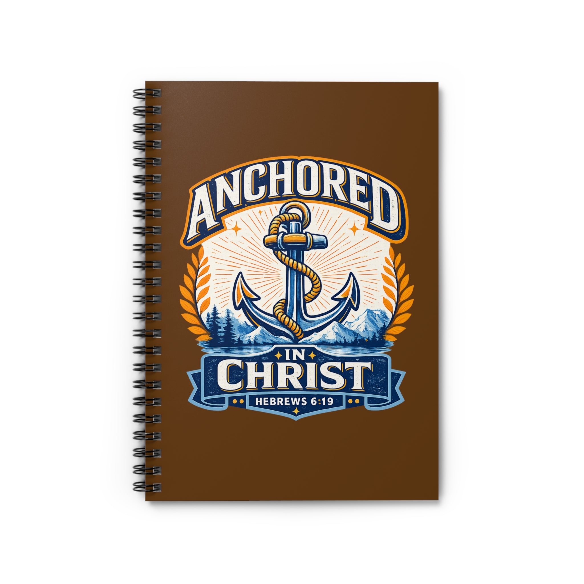 Anchored in Christ Spiral Notebook — Hebrews 6:19 Christian Journal
