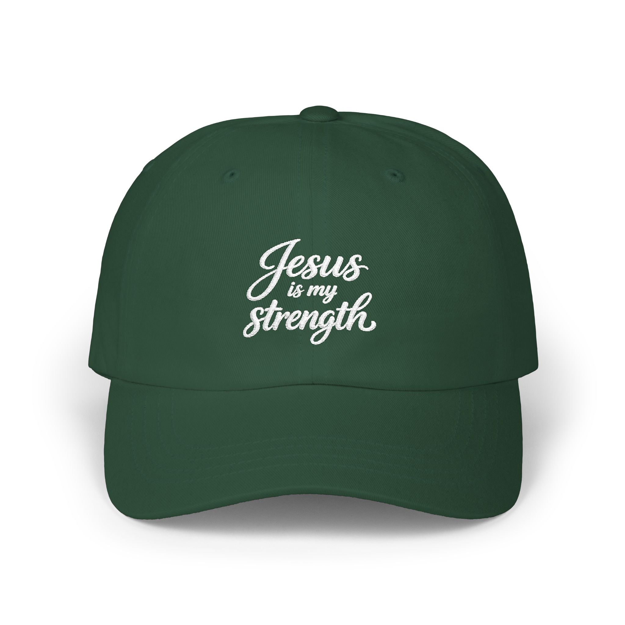 Dad Cap - "Jesus Is My Strength" Embroidered Christian Baseball Hat