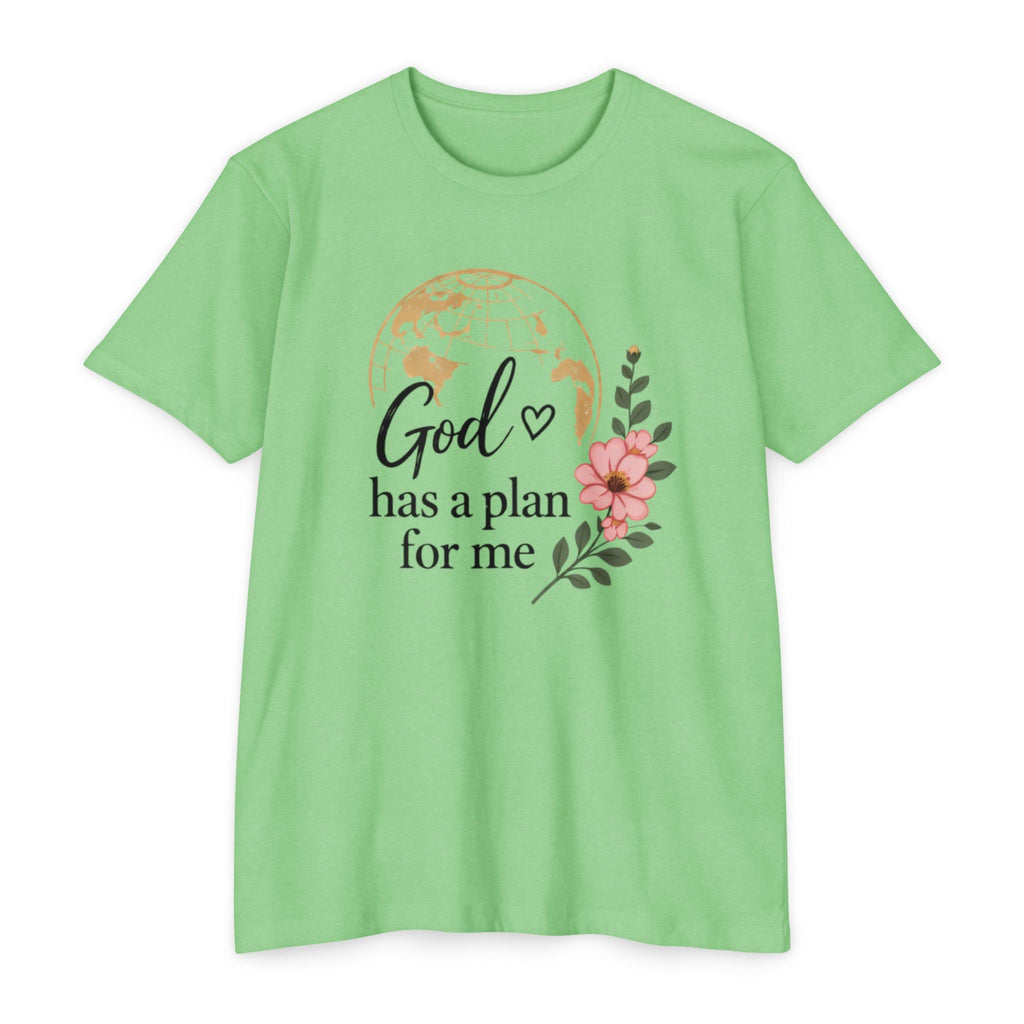 Inspirational Faith T-Shirt — "God Has a Plan for Me" Floral Tee