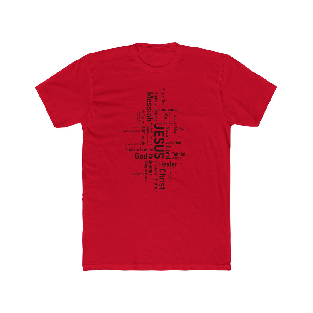 Mens Christian Jesus Word Cloud T-Shirt — Faith-Based Cross Tee
