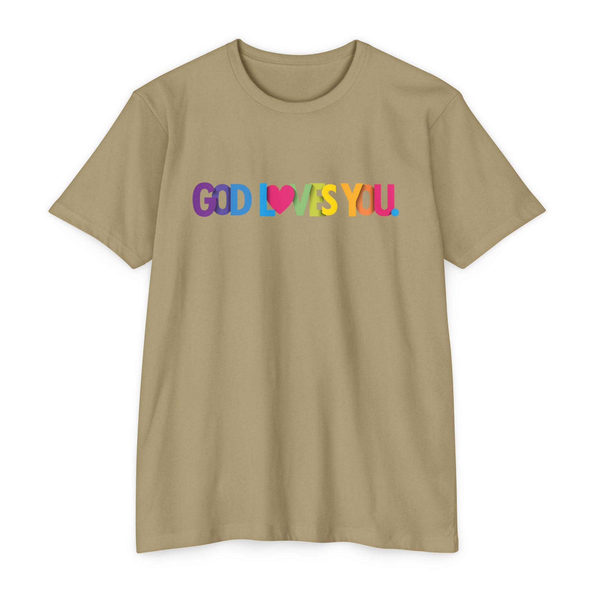 Womens God Loves You Rainbow T-Shirt
