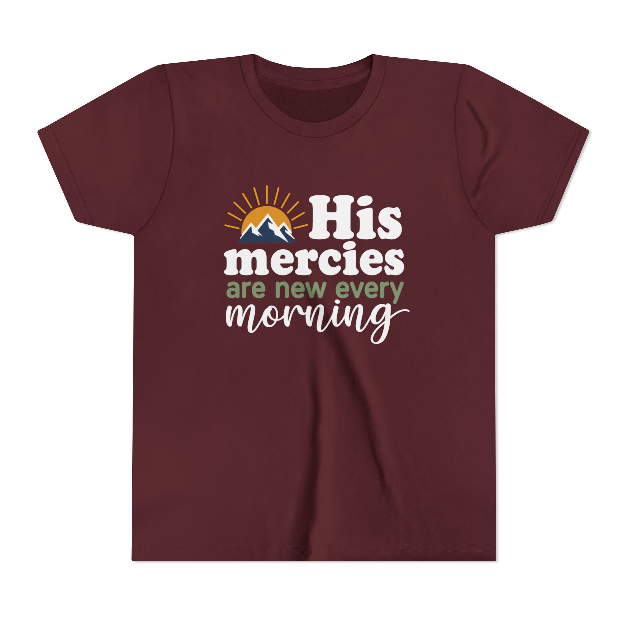 Boys Tee “His Mercies Are New Every Morning” Christian Faith Kids Shirt