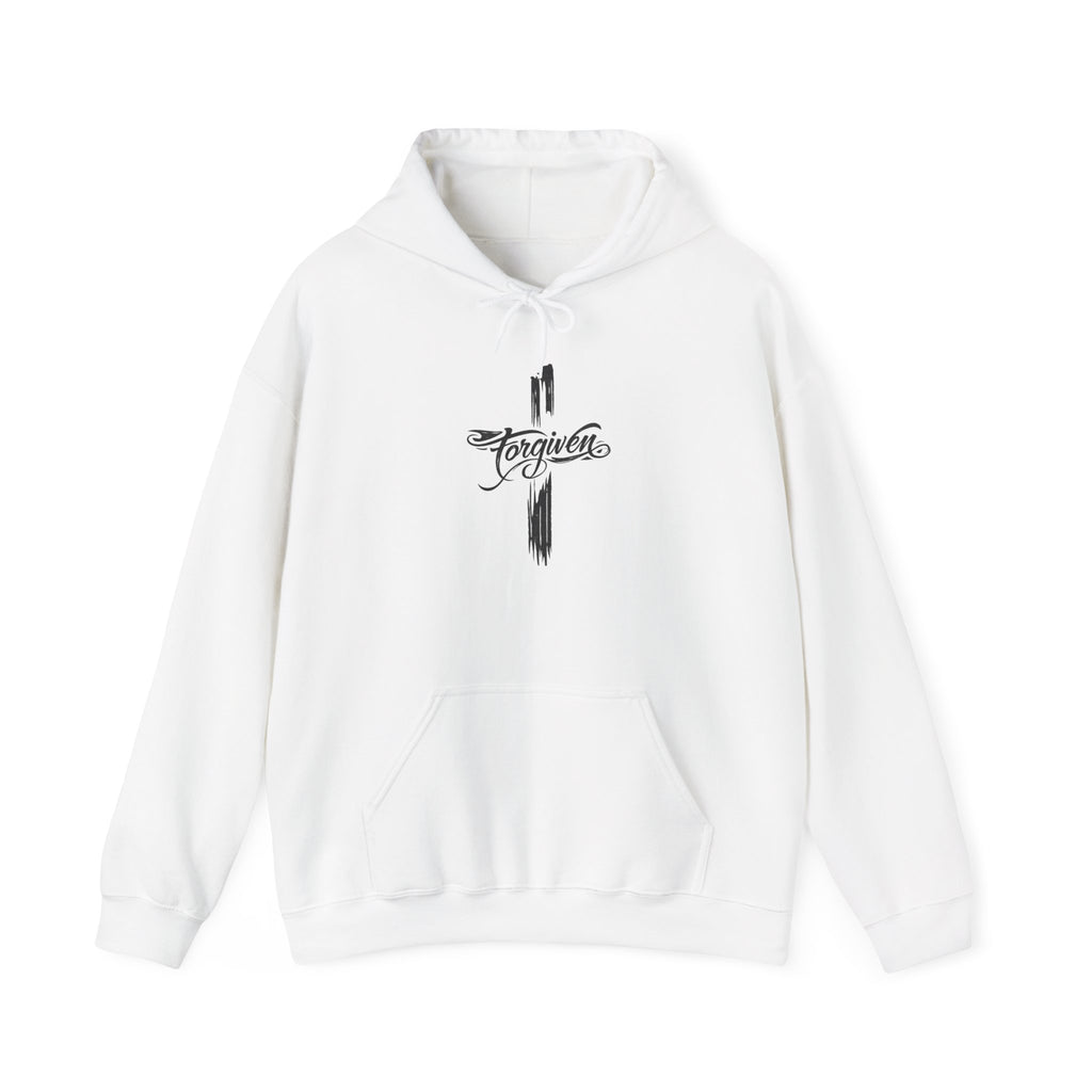 Mens Forgiven Cross Hoodie – Christian Faith Pullover
