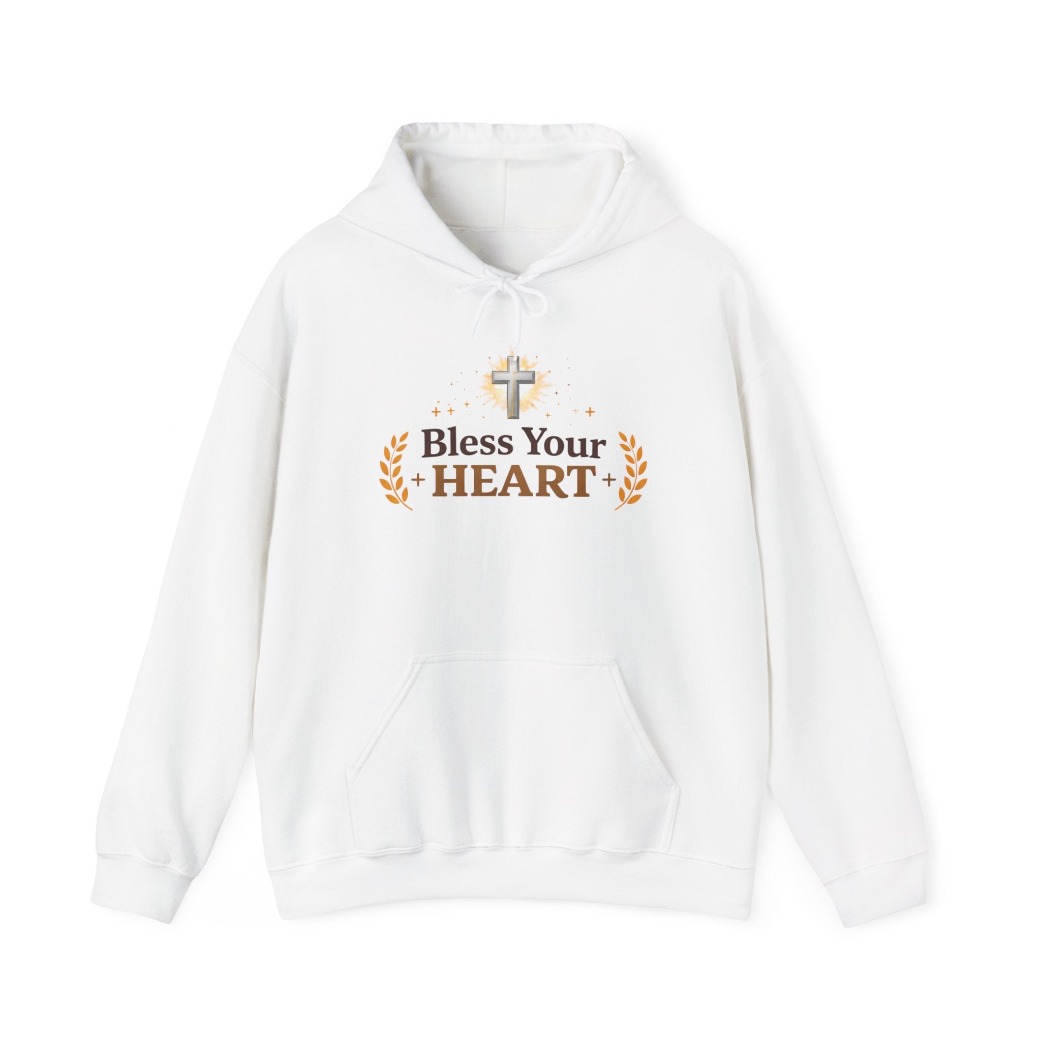 Womens Bless Your Heart Hoodie  Christian Cross Faith Pullover