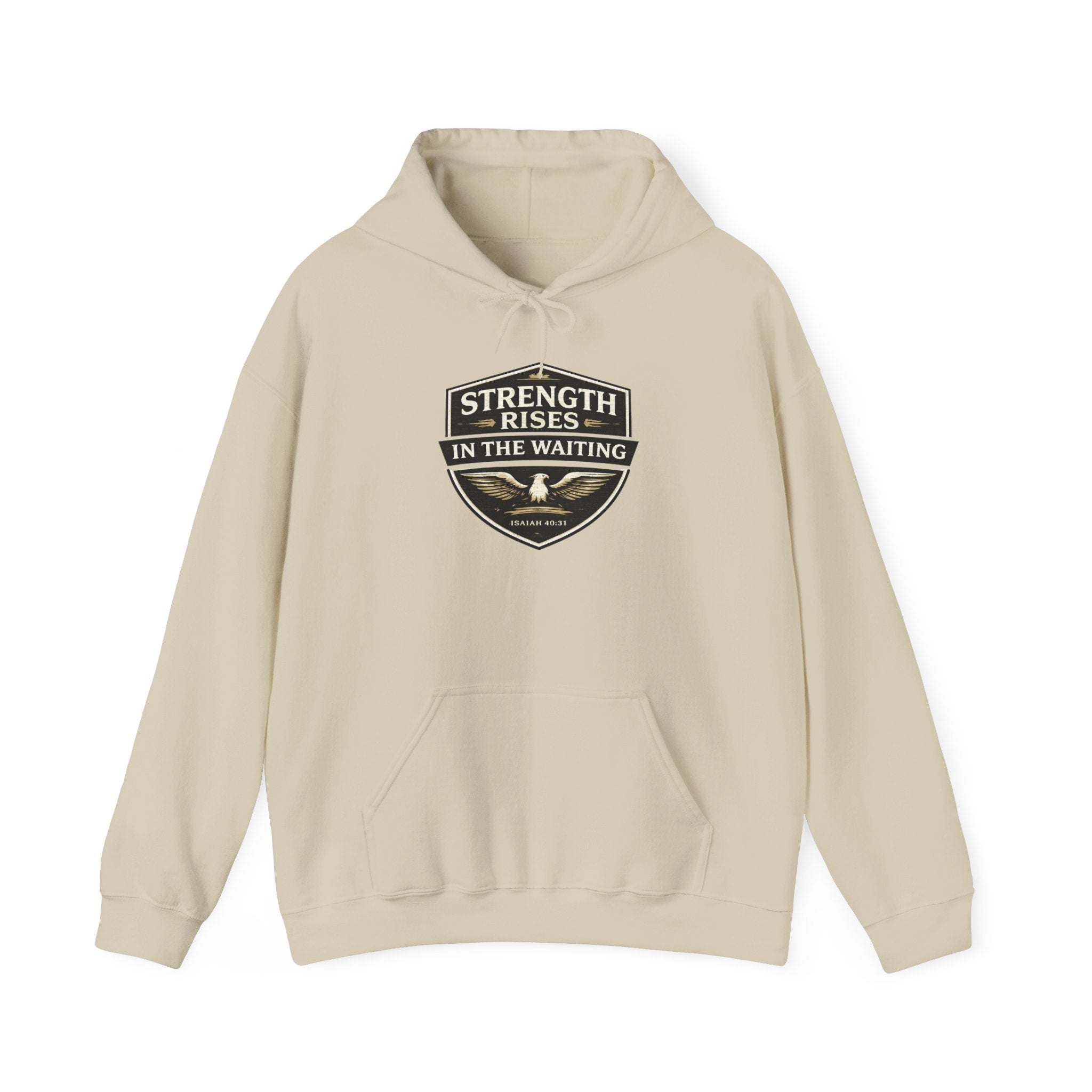 Mens Strength Rises Hoodie — Inspirational Fitness & Recovery Sweatshirt