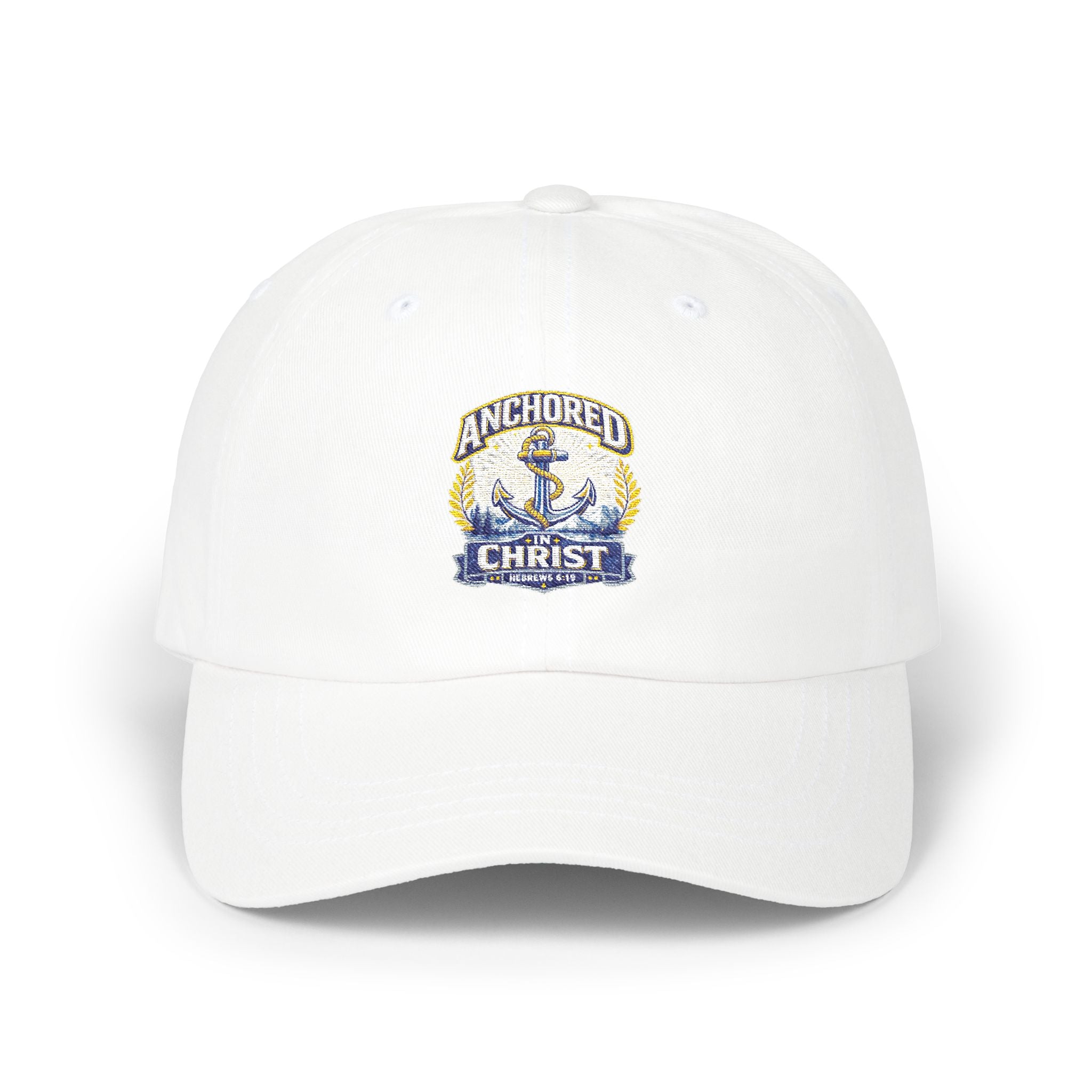 Anchored in Christ Dad Cap — Christian Anchor Baseball Hat