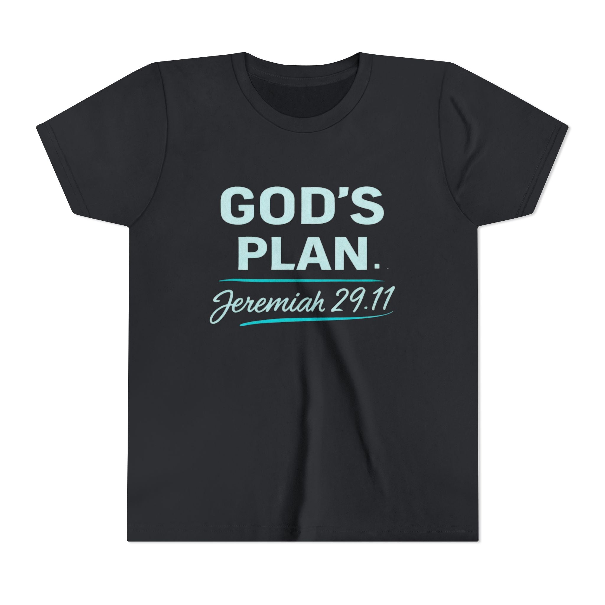 Youth Tee — "God's Plan" Jeremiah 29:11 Christian Faith Shirt