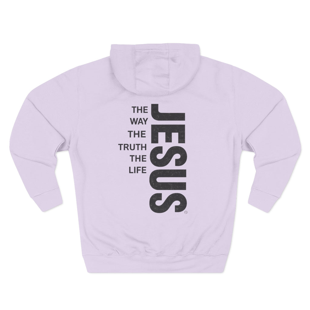 Jesus Vertical Text Hoodie — The Way The Truth The Life Christian Hoodie