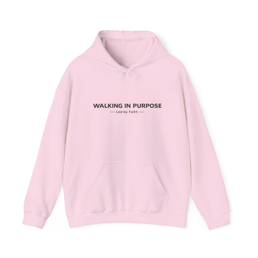 Mens "Walking in Purpose" Hoodie — Minimal Inspirational Christian Sweatshirt