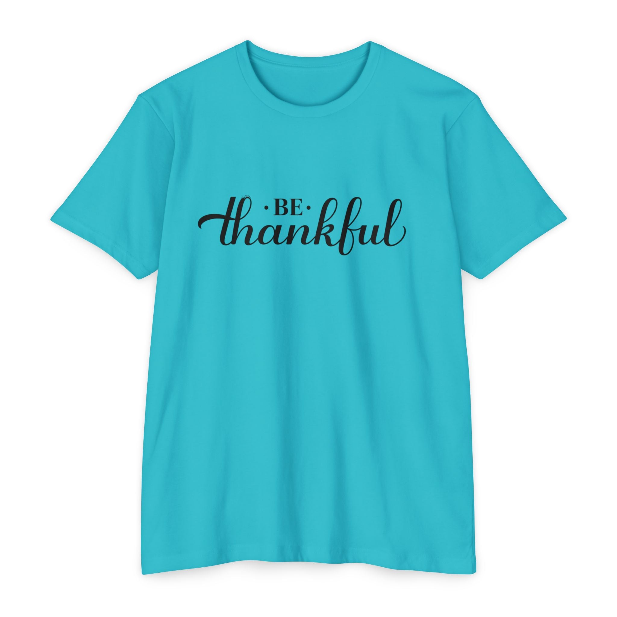 Womens Be Thankful script typography T-Shirt | Thanksgiving gratitude tee