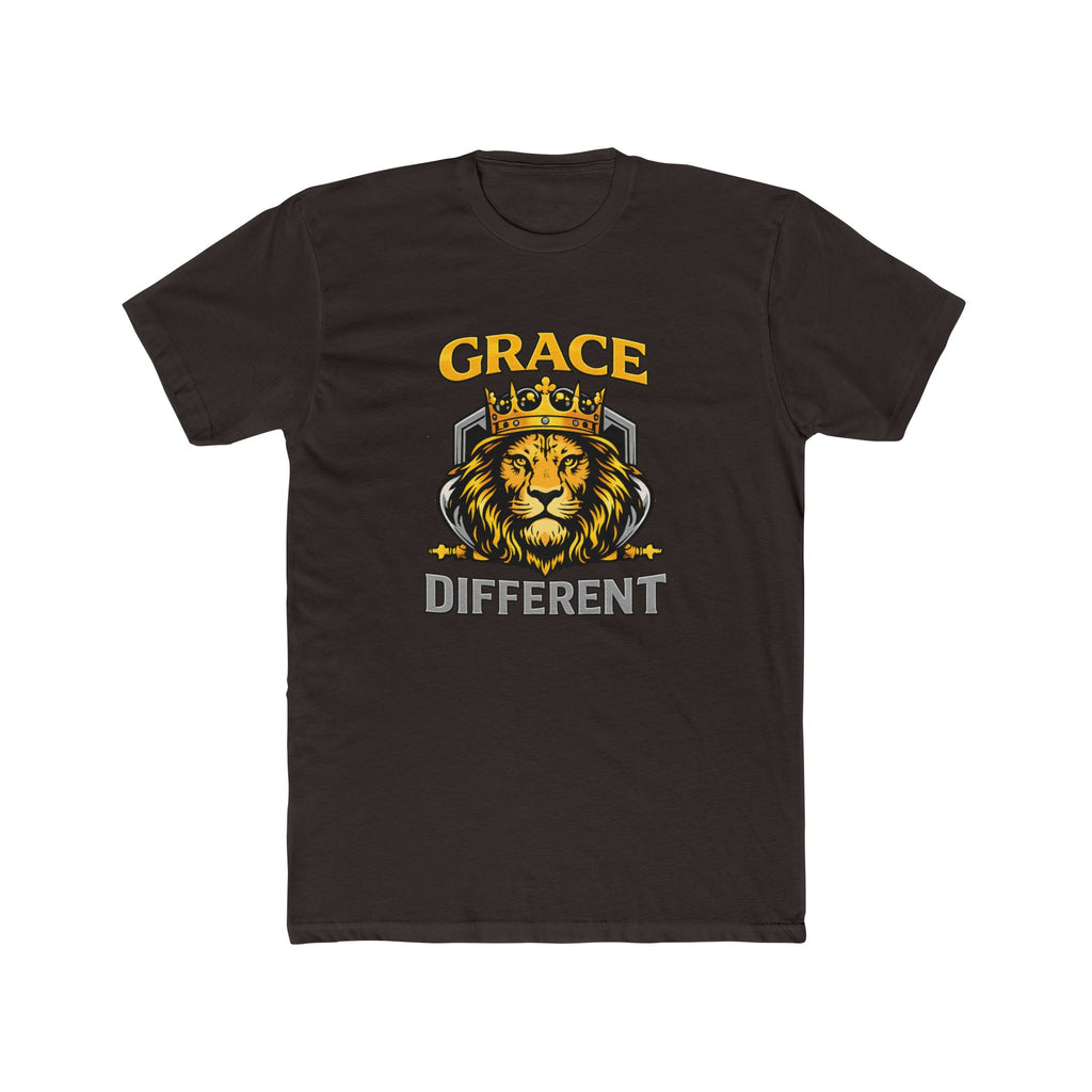 Grace Different Lion Graphic Tee — Crowned Lion Inspirational Christian Shirt