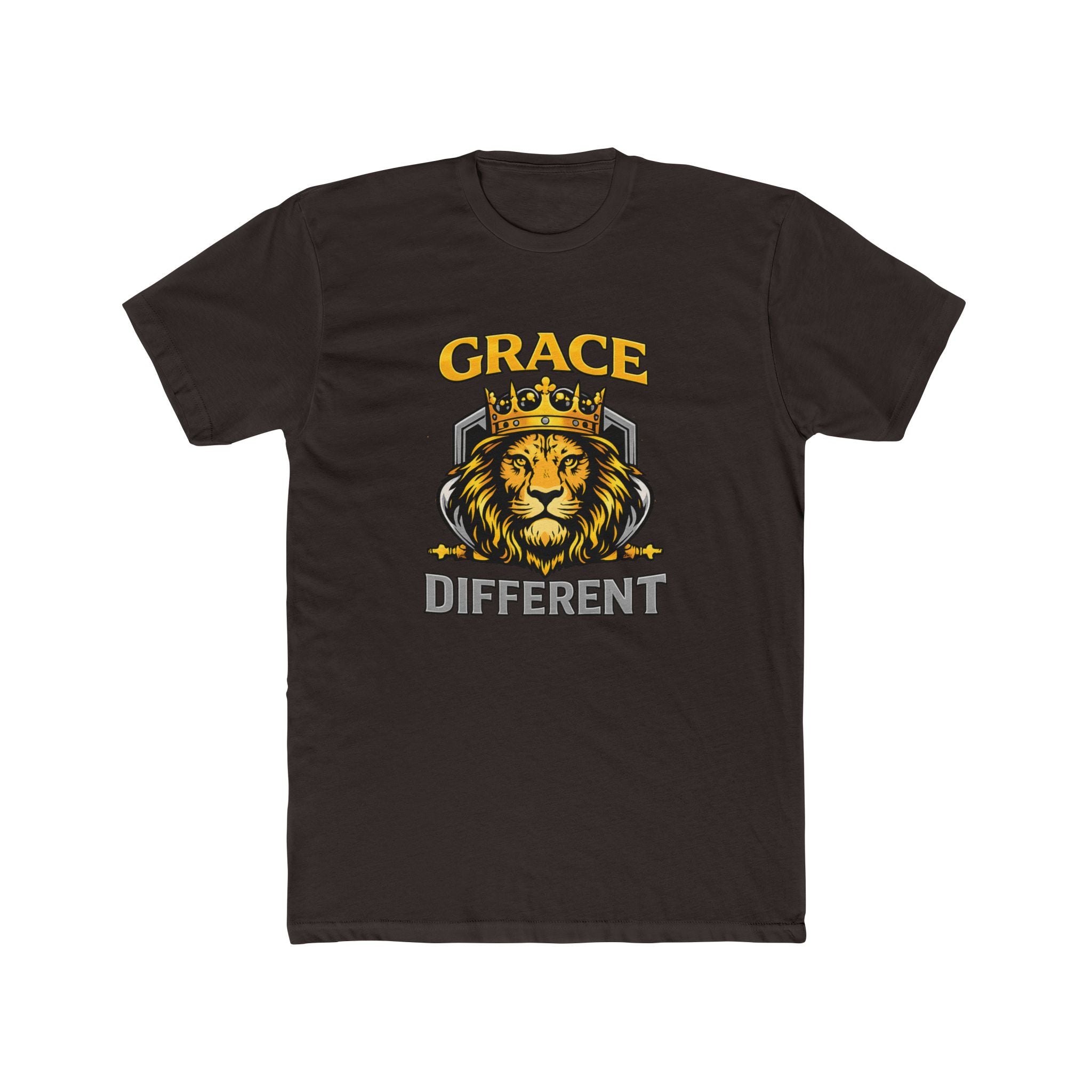 Grace Different Lion Graphic Tee — Crowned Lion Inspirational Christian Shirt