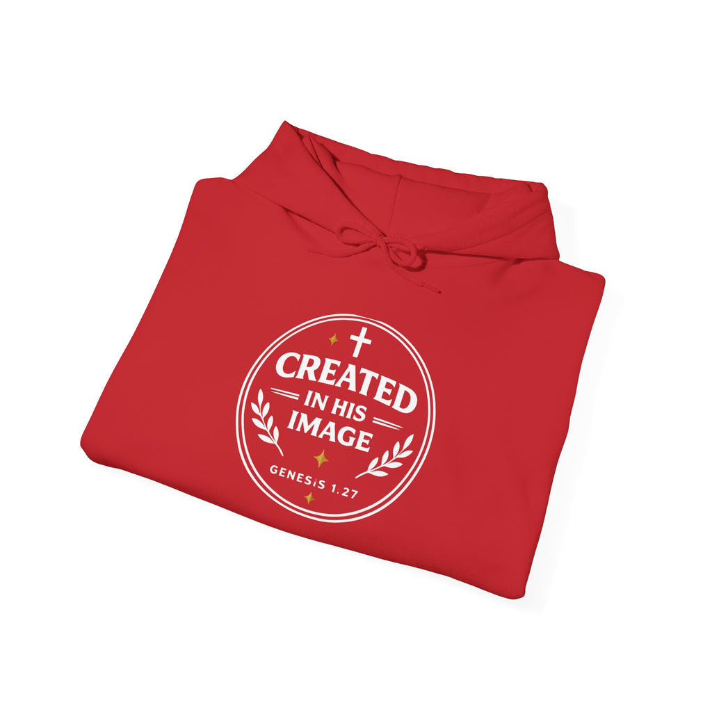Created In His Image Hoodie — Christian Faith Pullover, Inspirational Bible Verse Sweatshirt