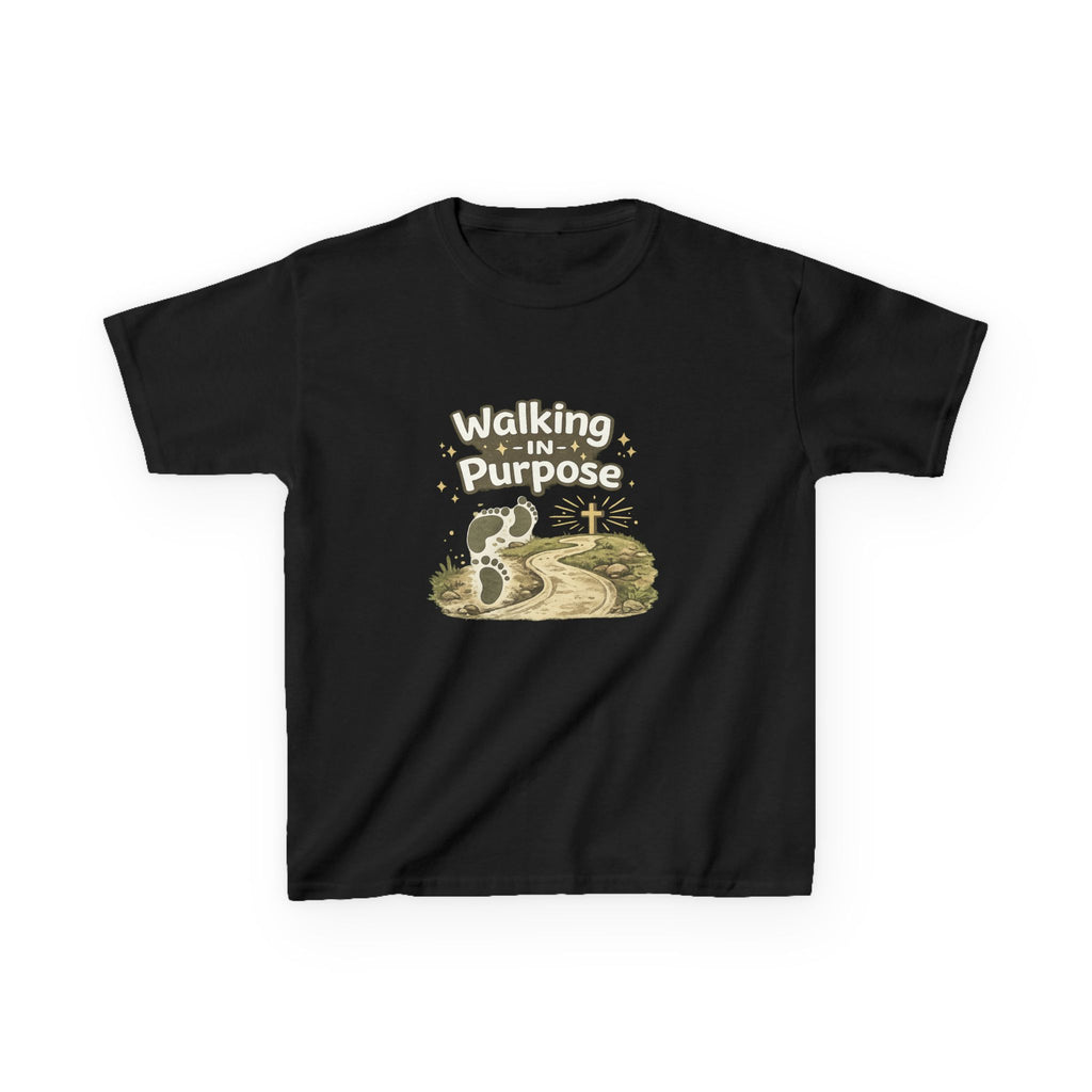 Kids Tee — "Walking in Purpose" Inspirational Christian Kids T-Shirt