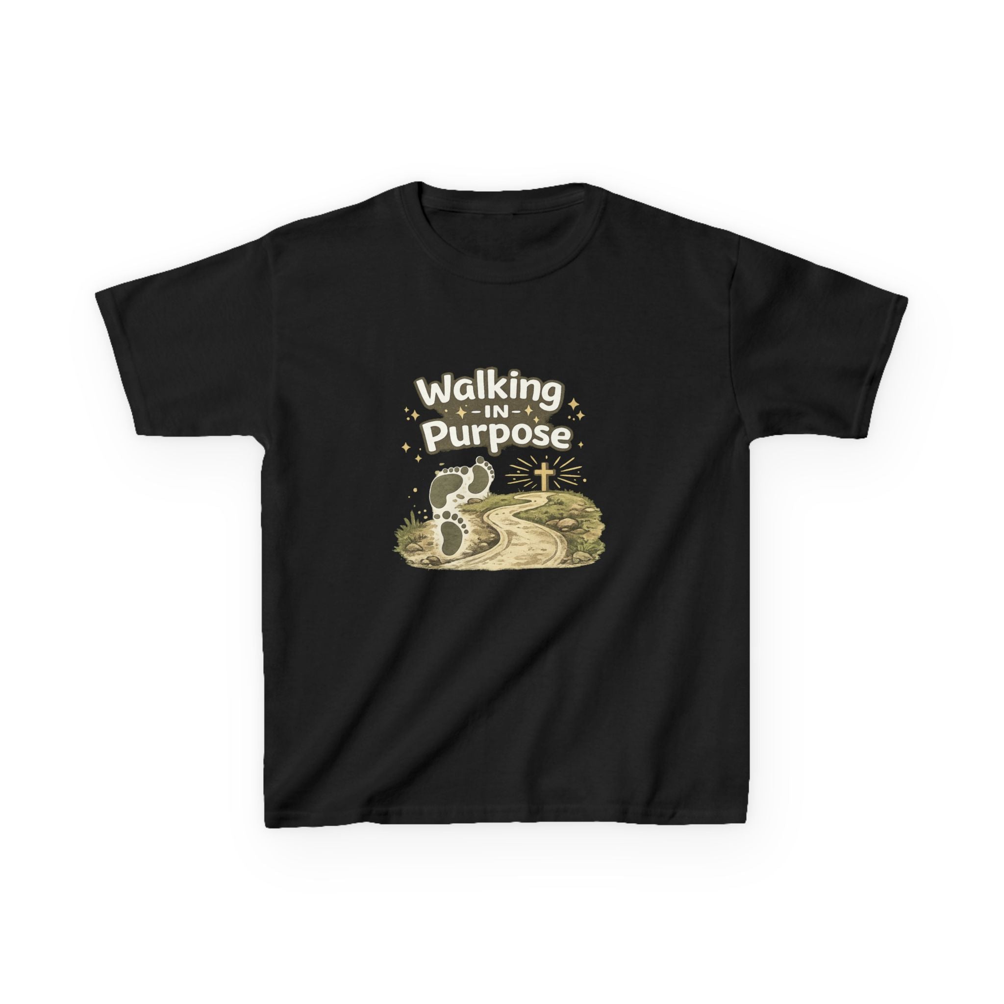 Kids Tee — "Walking in Purpose" Inspirational Christian Kids T-Shirt