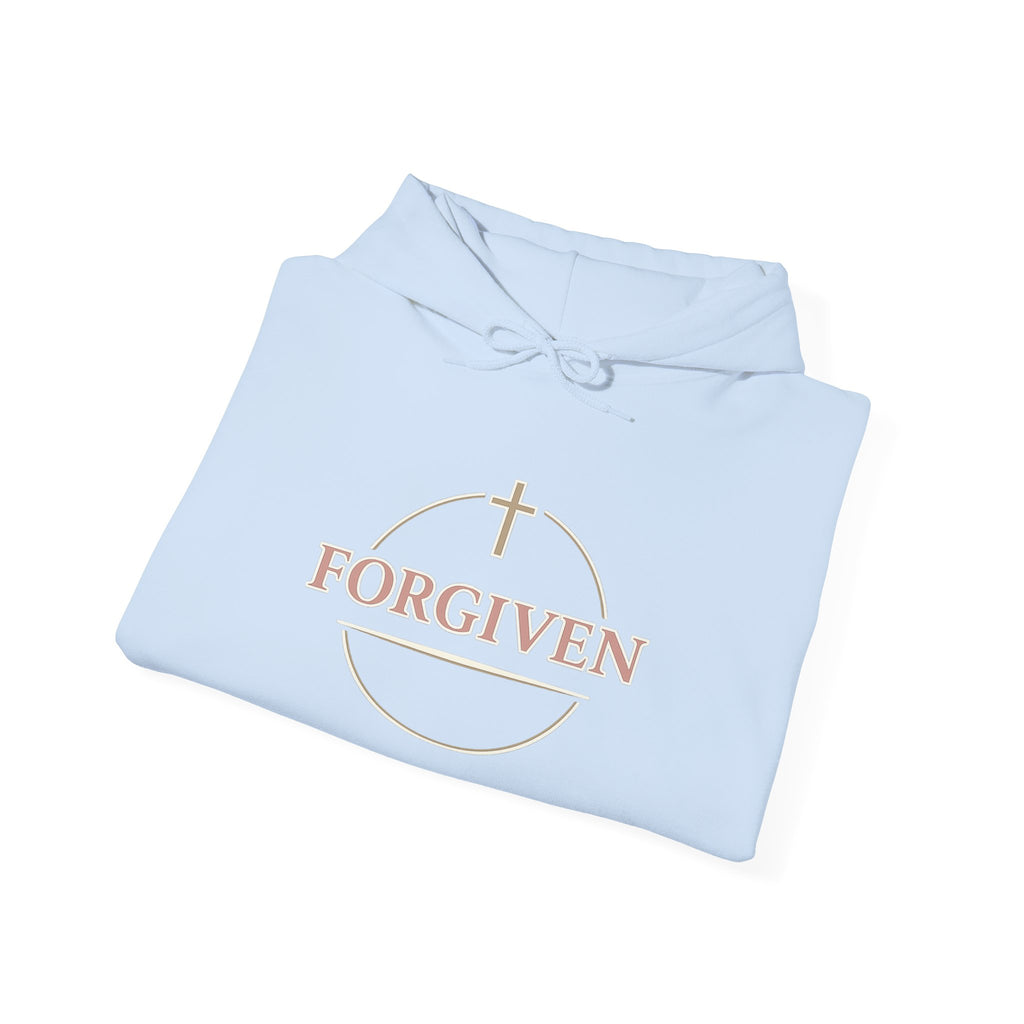 Womens Forgiven Hoodie — Minimal Christian Cross Faith Sweatshirt