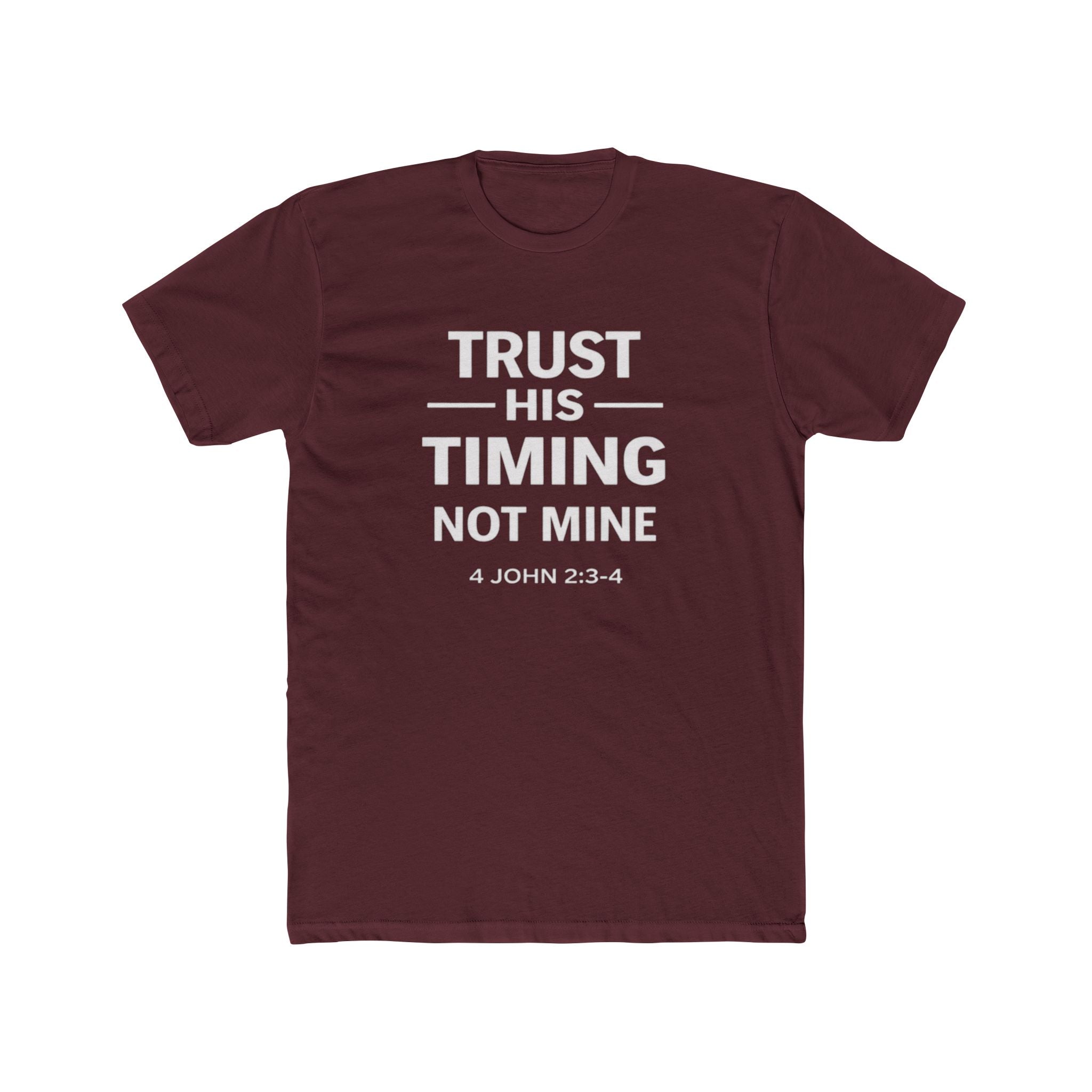 Mens "Trust His Timing Not Mine" Christian T‑Shirt
