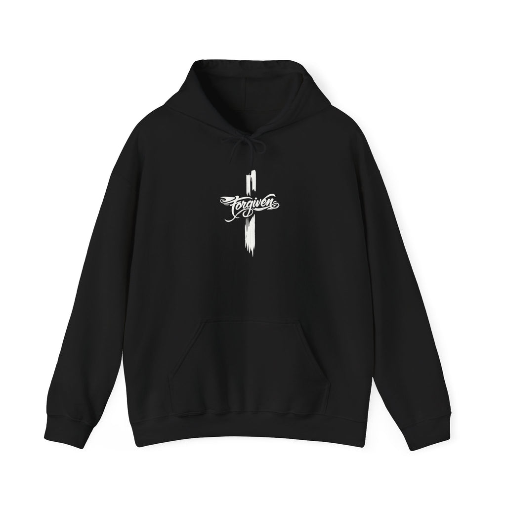 Mens Forgiven Cross Hoodie – Christian Faith Pullover