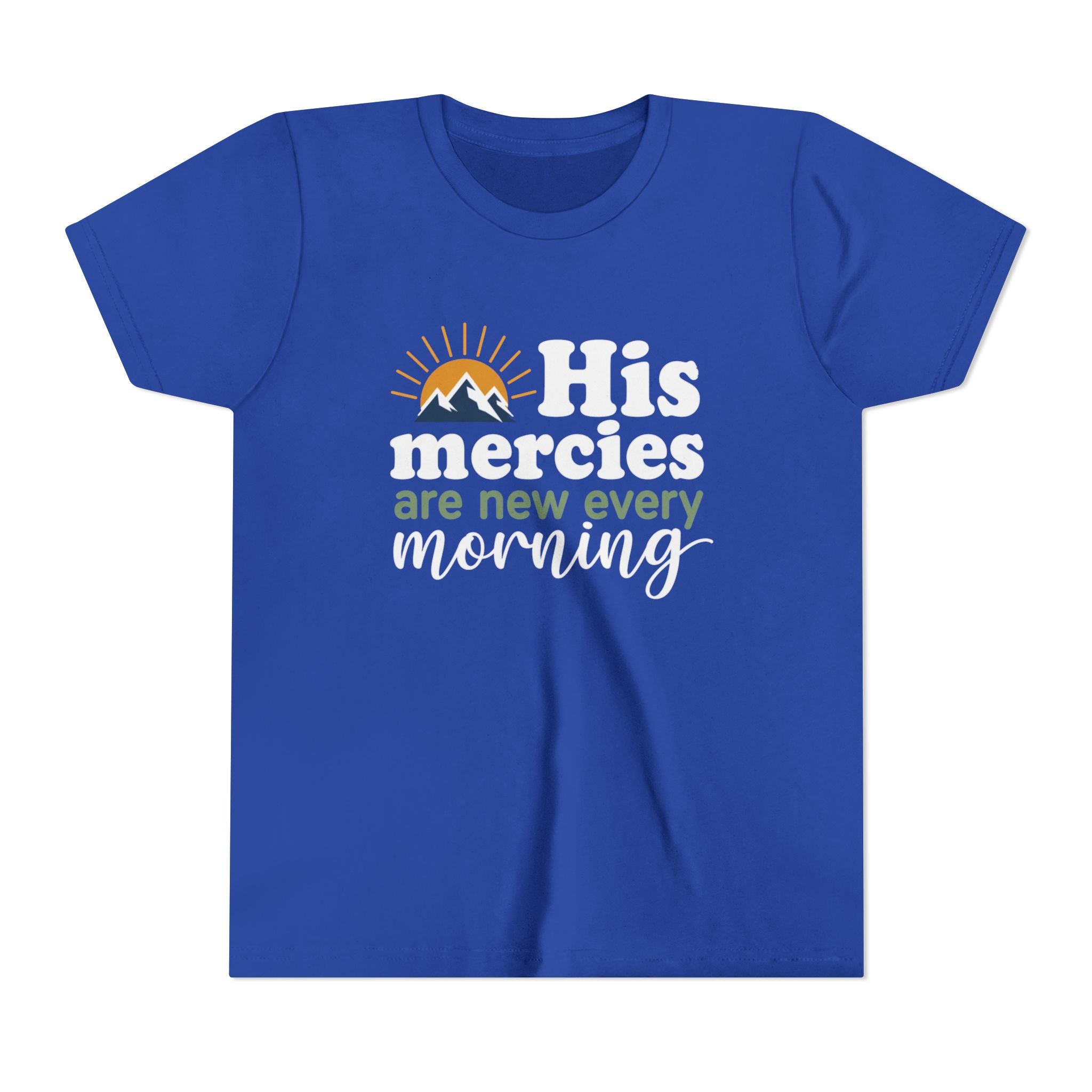 Boys Tee “His Mercies Are New Every Morning” Christian Faith Kids Shirt