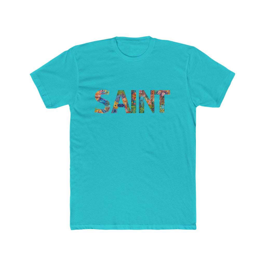 SAINT floral letters T-Shirt | Botanical Typography Tee