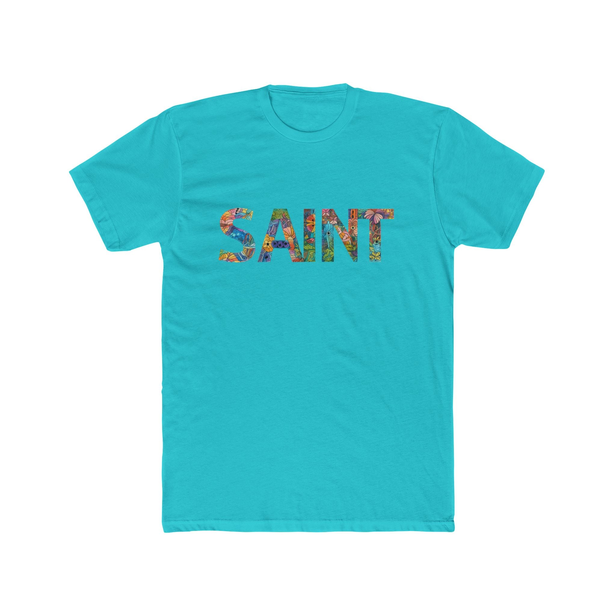 SAINT floral letters T-Shirt | Botanical Typography Tee