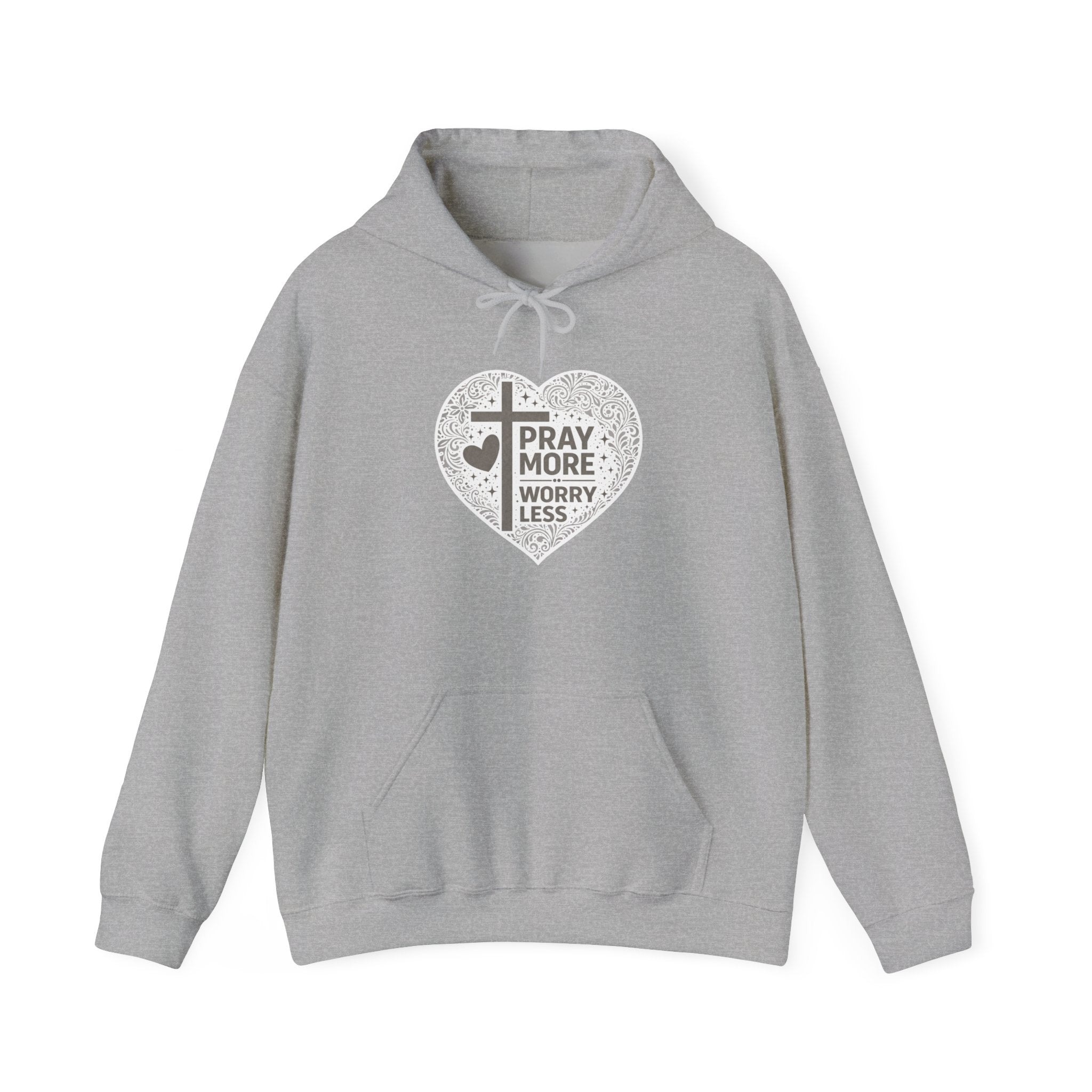 Womens "Pray More Worry Less" Heavy Blend™ Hooded Sweatshirt