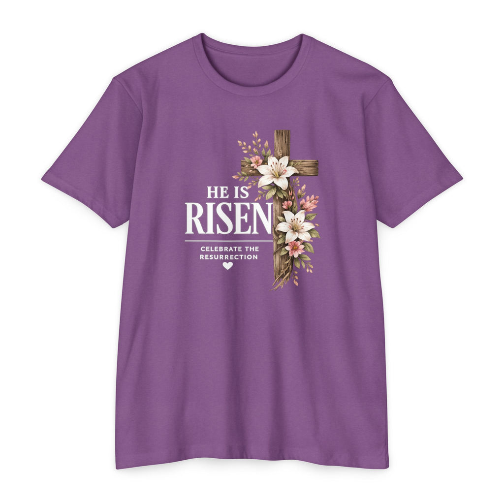 Womens He Is Risen crown of thorns T-Shirt | Resurrection Easter Christian Tee