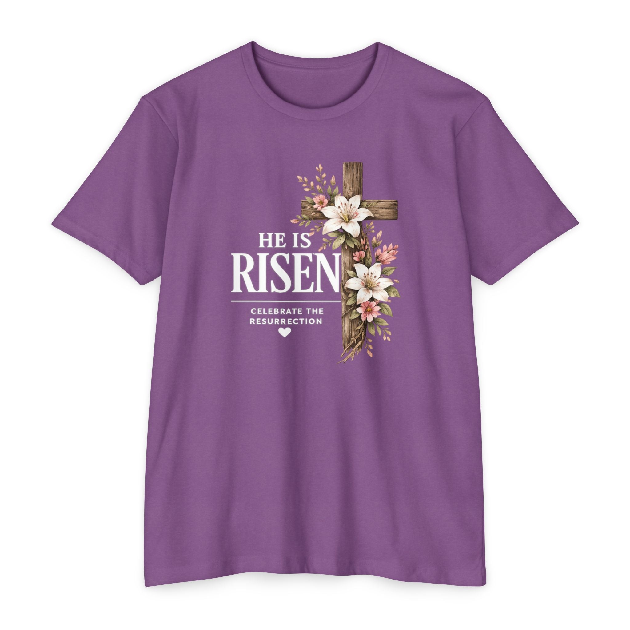 Womens He Is Risen crown of thorns T-Shirt | Resurrection Easter Christian Tee