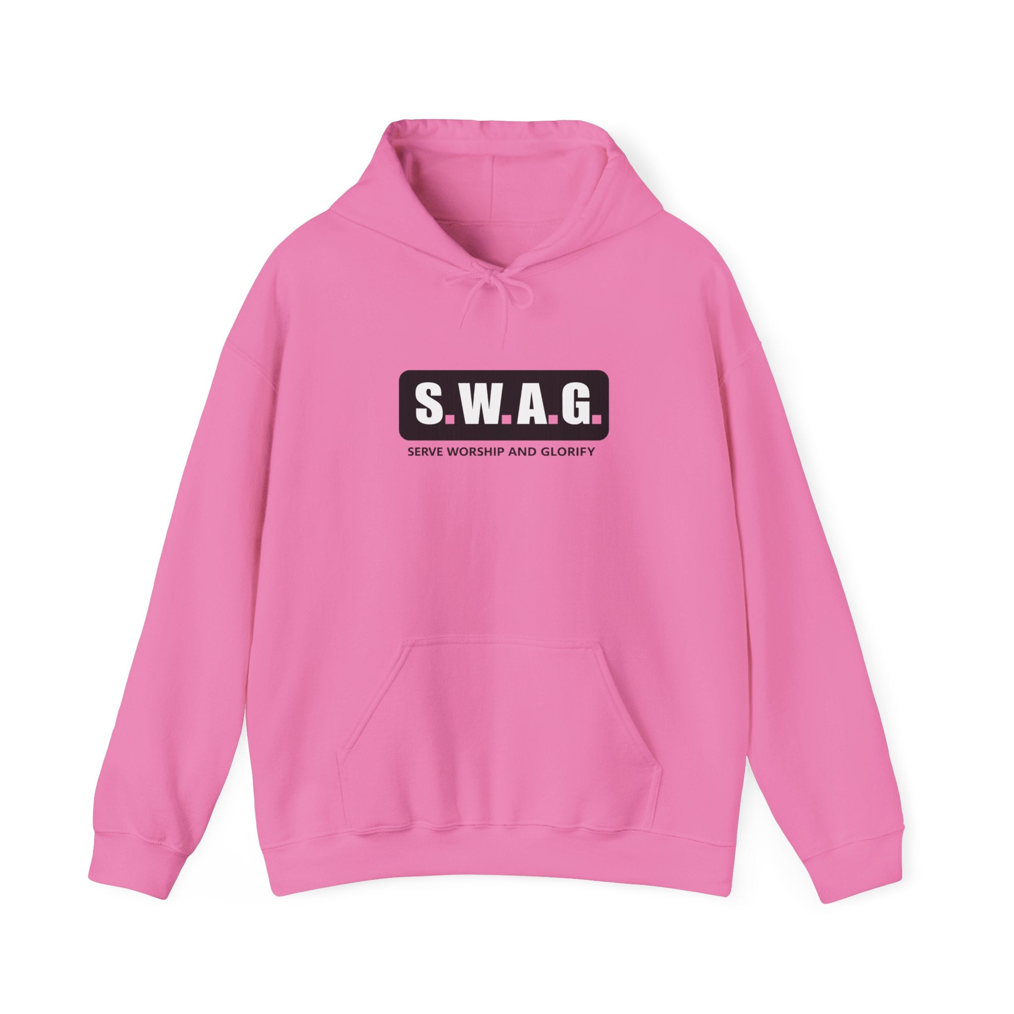 Mens S.W.A.G. Hoodie — Bold Black Logo Sweatshirt (Serve, Worship & Glorify)