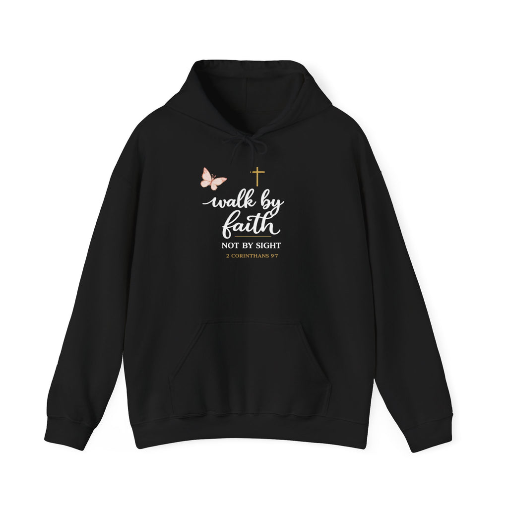Womens Faith Hoodie - "Walk by Faith, Not by Sight" Christian Pullover